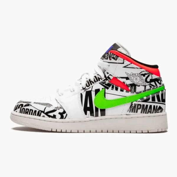 Air Jordan 1 Mid GS All Over Logos