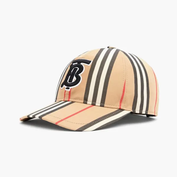 Burberry Vintage Check Cotton Baseball Cap Monogram Motif Beige