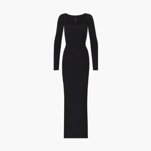 SKIMS Soft Lounge Long Sleeve Dress Black