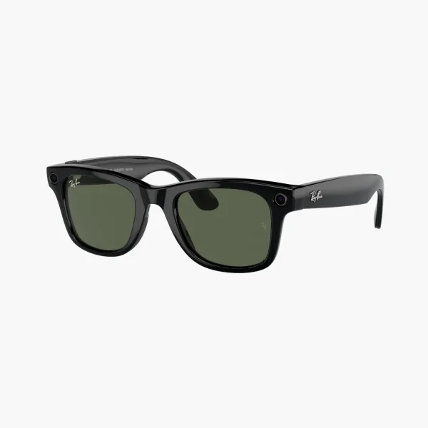 Ray-Ban Meta Wayfarer Sunglasses Matte Black Transitions Graph/Green