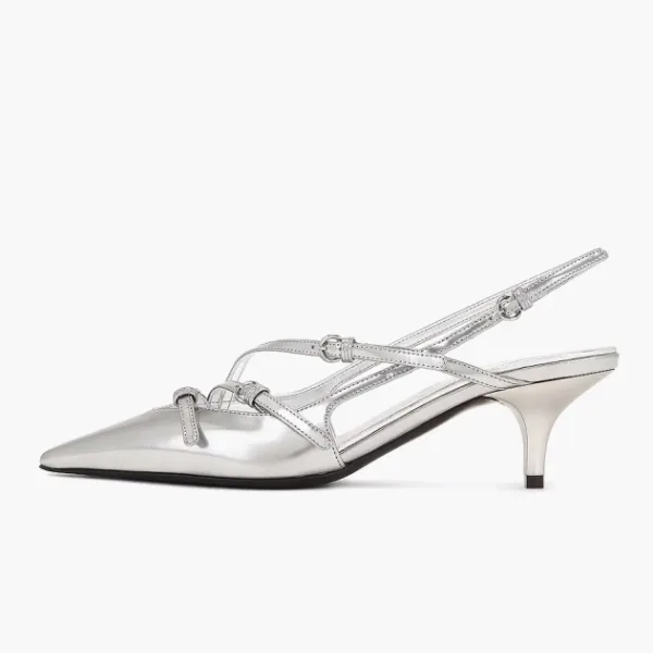 Miu Miu Patent Leather Slingbacks With Buckles Metal