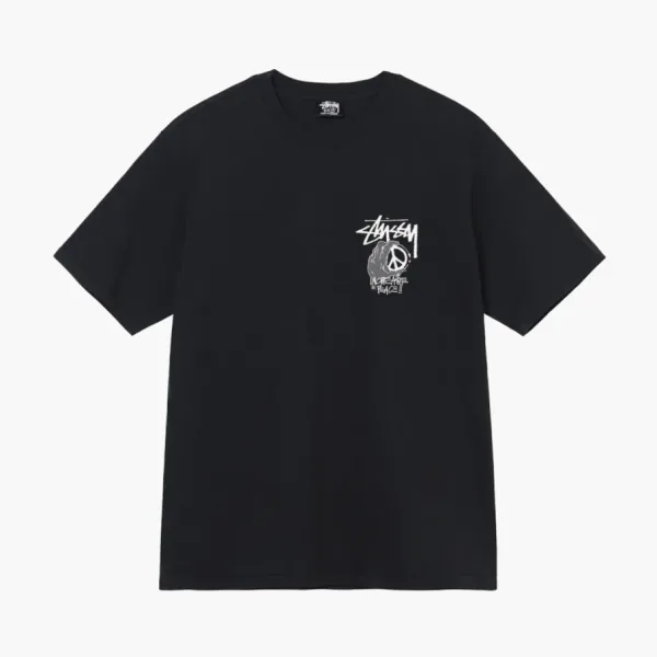 Stussy Peace Hand Pigment Dyed T-shirt Black