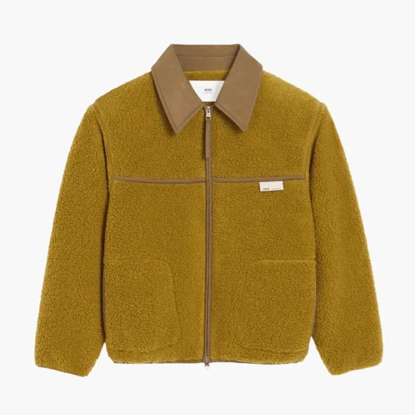 Ami Paris Fleece Zipped Jacket Lichen
