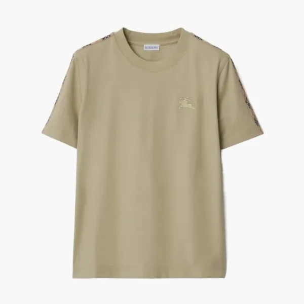 Burberry Check Trim Cotton T-shirt  Skylark
