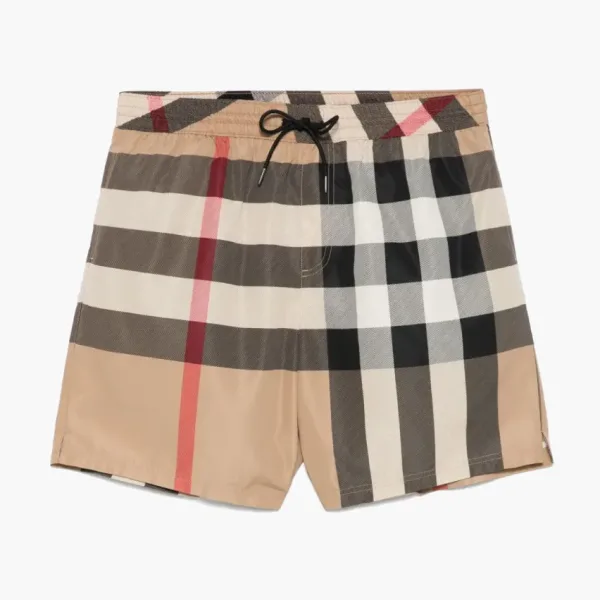 Burberry Check Swim Shorts Khaki