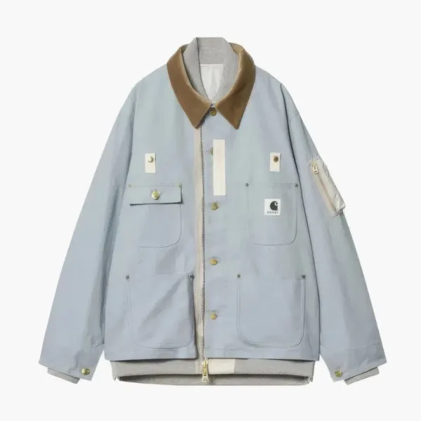 Sacai X Carhartt WIP FW23 Jacket Blue