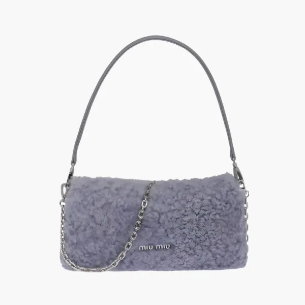 MIU MIU Sheepskin Shoulder Bag In Purple