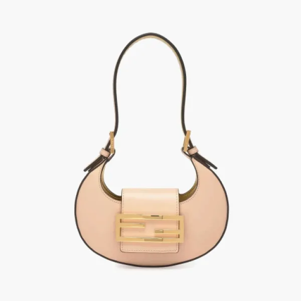 Fendi Mini Cookie Leather Shoulder Bag Pink