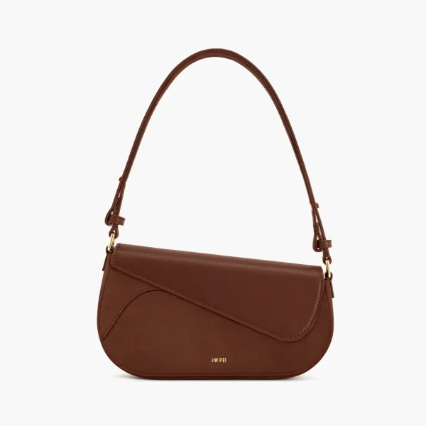 JW PEI Addisyn Faux Suede Panel Shoulder Bag Mocha Brown