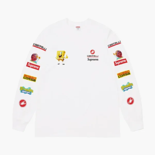 Supreme SpongeBob x Castelli Racing L/S Tee  White