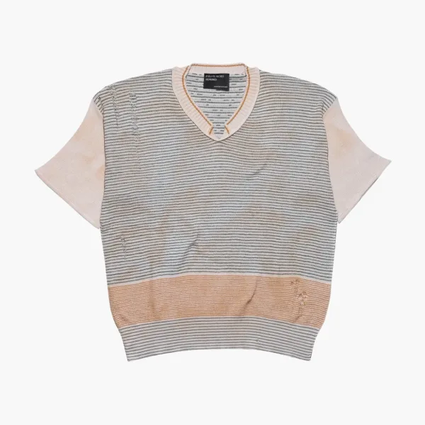 Enfants Riches Déprimés Here Comes Alice Aged V-Neck Sweater Ivory/Multicolor