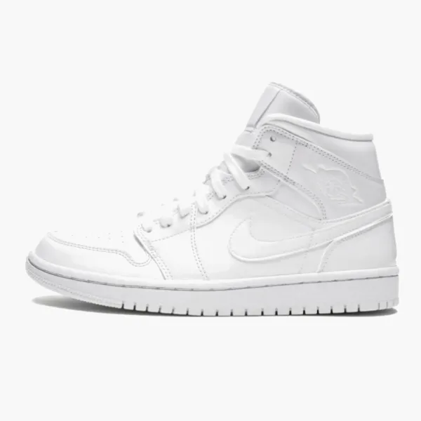 Air Jordan 1 Mid WMNS Triple White Patent Leather