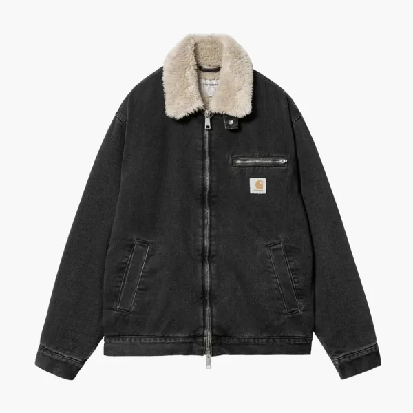 Carhartt WIP Detroit Fur Collar Jacket Washed Black