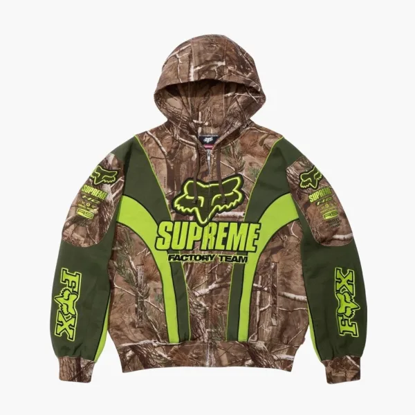 Supreme x Fox Racing Zip Up Hooded Sweatshirt Realtree Ap Camo