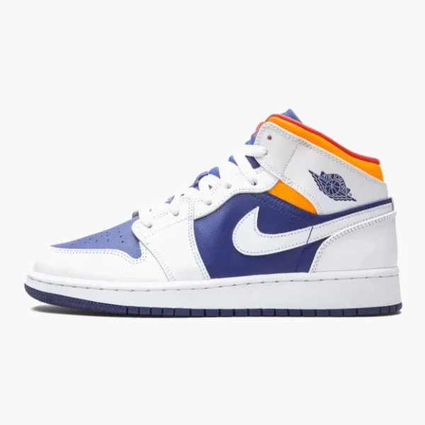 Air Jordan 1 Mid GS White Deep Royal Blue