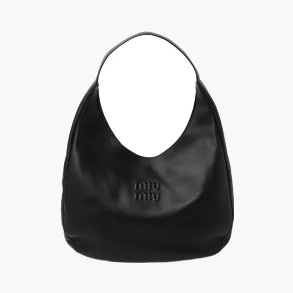 Miu Miu Leather Hobo Bag Black