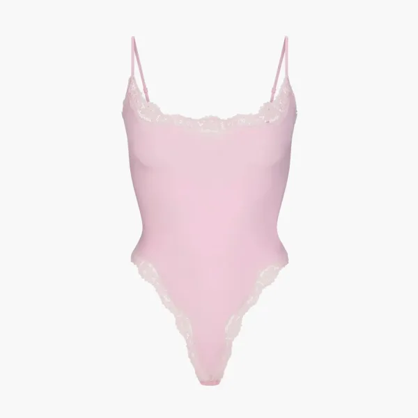 Skims Fits Everybody Lace Cami Bodysuit Cherry Blossom