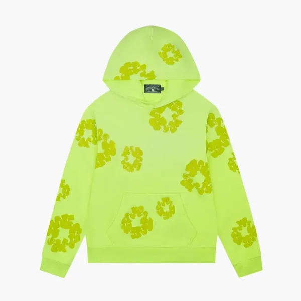 Denim Tears Mono Cotton Wreath Hoodie Neon Green