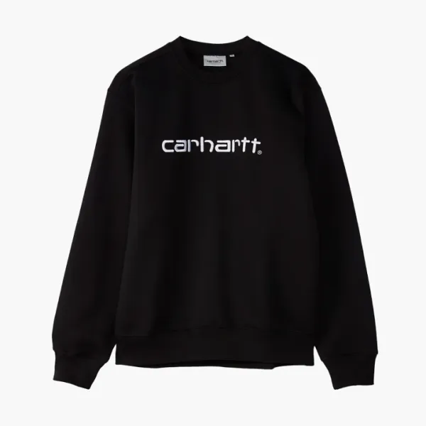 Carhartt WIP logo-embroidered cotton sweatshirt Black