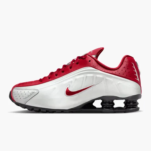 Nike Shox R4 Metallic Silver/Black/Team Crimson