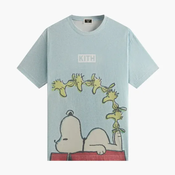 Kith For Peanuts Woodstock Doghouse Comic Vintage Tee Glisten