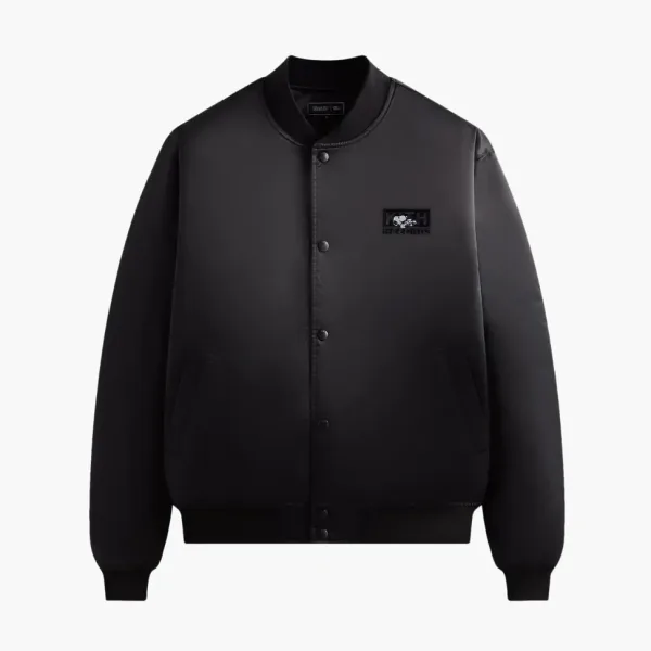 Kith For Peanuts Satin Bomber Jacket Black