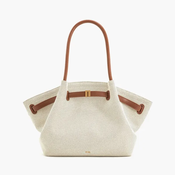JW PEI Hana Medium Tote Bag Brown Canvas