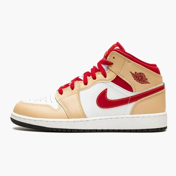 Air Jordan 1 Mid GS Light Curry Cardinal