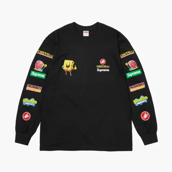 Supreme SpongeBob x Castelli Racing L/S Tee  Black