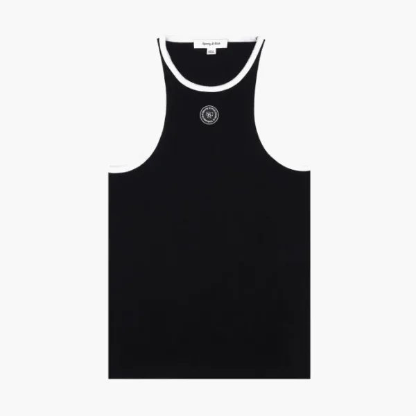 Sporty & Rich Ribbed Tank Top Black/White