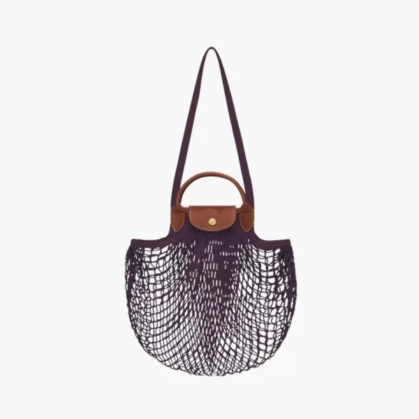 Longchamp Le Pliage Filet Top Handle Bag  Eggplant