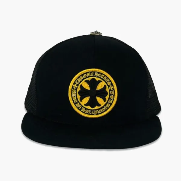 Chrome Hearts Plus Cross Seal Stamp Trucker Hat Black