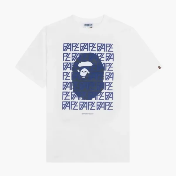 Bape Logo Monogram Tee White/Navy