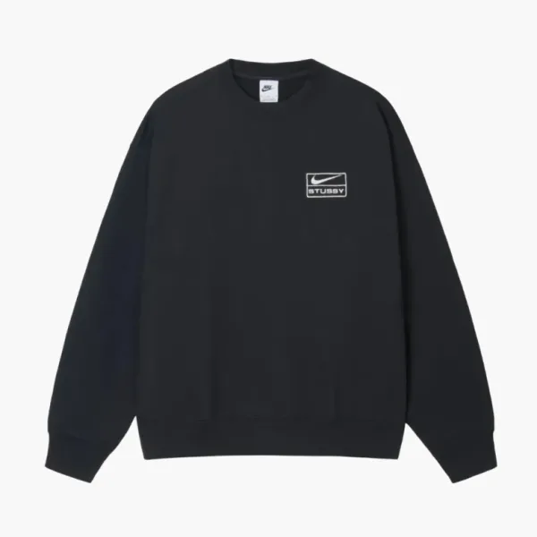 Nike X Stussy Acid Wash Crew Fleece Black