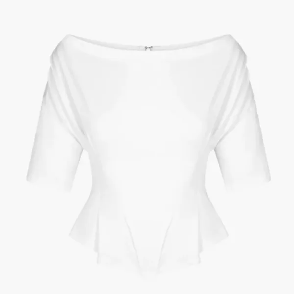 Khy Off the Shoulder Cinching Tee White