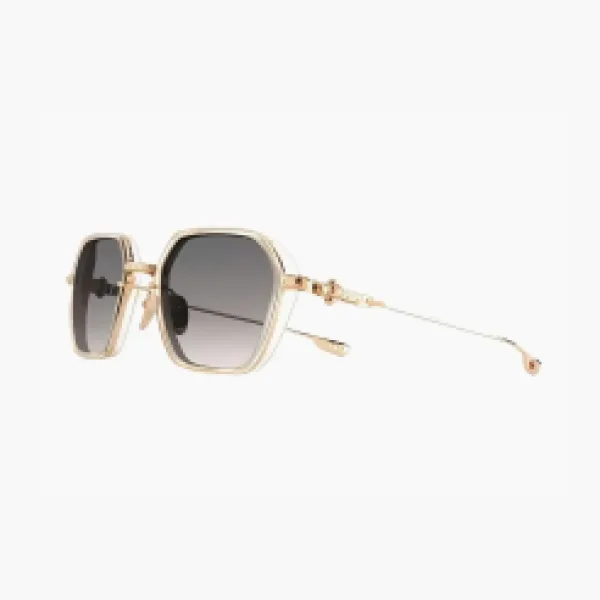 Chrome Hearts Eyeglasses Gold Square Grey