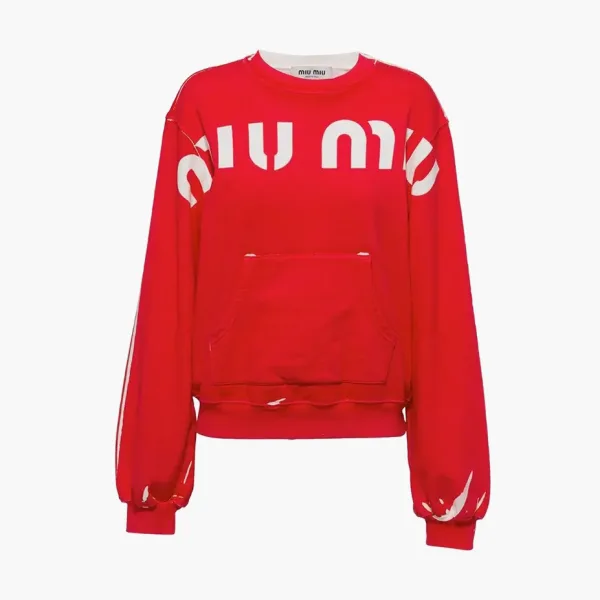 Miu Miu Felpa Logo Jumpers Red