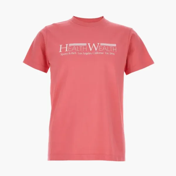 Sporty & Rich Slogan Printed Crewneck T-Shirt Orange