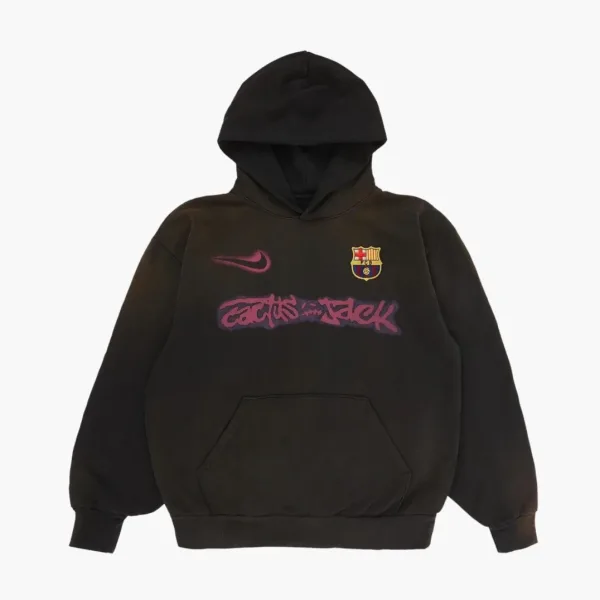 Travis Scott x Nike x FC Barcelona Spray Logo Hoodie Black