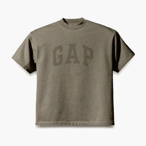 Yeezy x Gap x Balenciaga Dove Padded Heavy Fleece Tee «Washed Black» С плечами