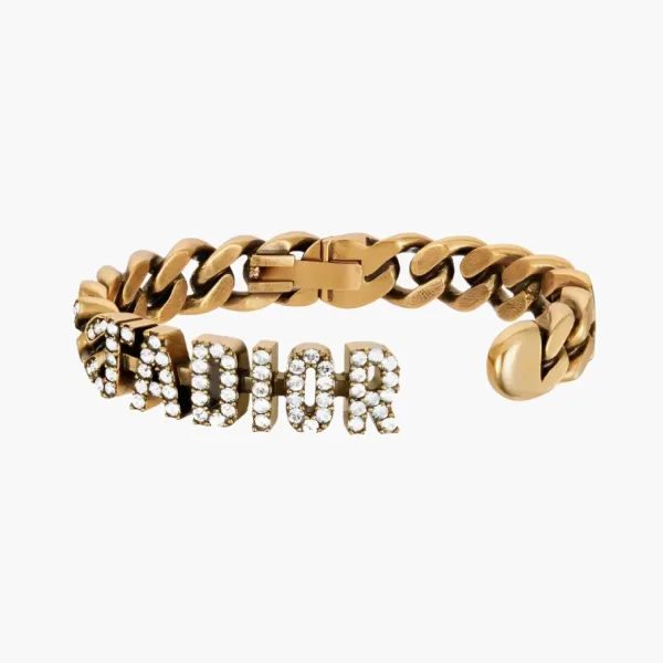 Dior Metal Bangles WMNS Gold Crystal Chain