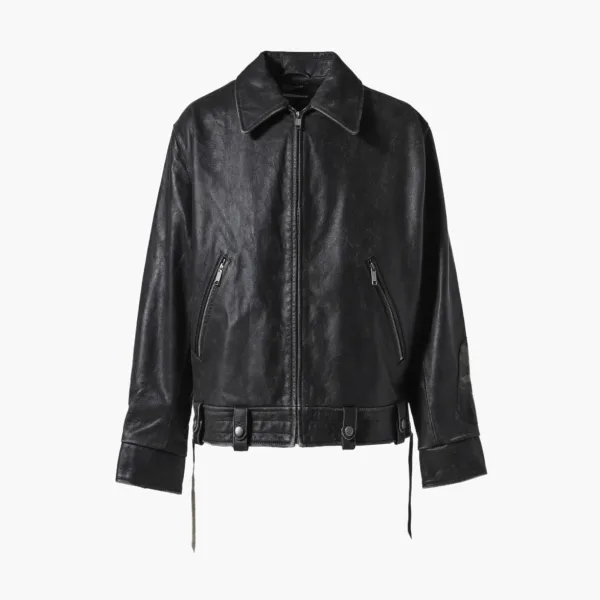 Enfants Riches Déprimés Pianist Distressed Leather Jacket Black