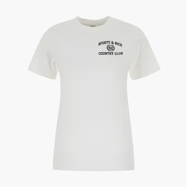 Sporty & Rich Varsity Crest Crewneck T-Shirt White