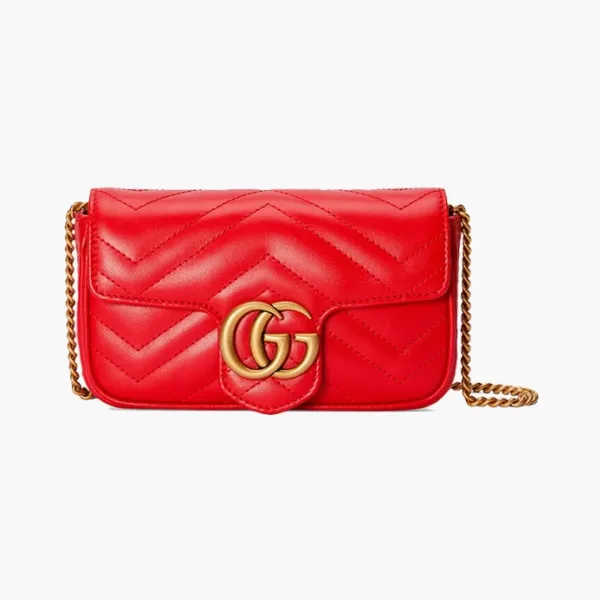 Gucci Gg Marmont Super Mini Bag Hibiscus Red