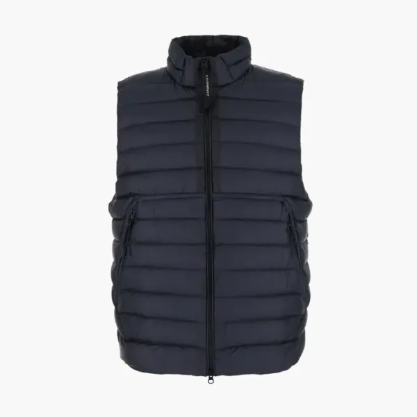 C.P. Company Vest With Mock Neck And Logo Blue