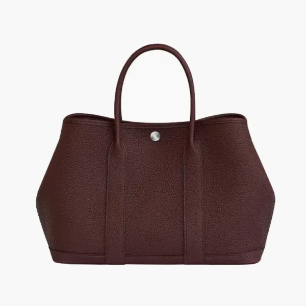 Hermes Garden Party Canvas With Leather Garden Bag Brown