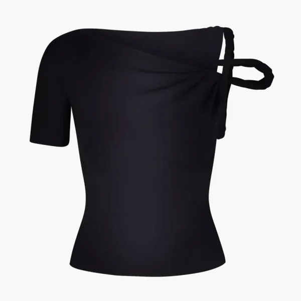 Khy Sleek Stretch Twisted Top Black