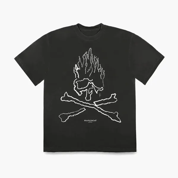 Travis Scott Cactus Jack Flame Skull Tee Black