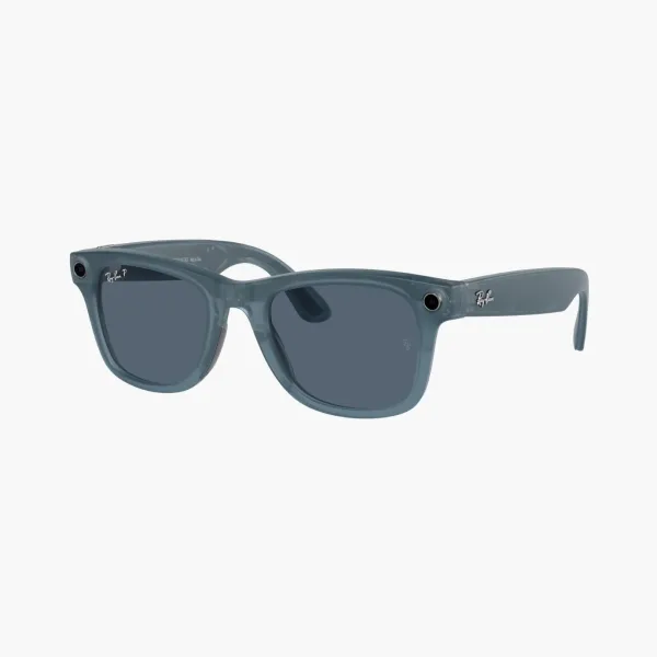 Ray-Ban Meta Wayfarer Sunglasses Jeans Blue Polar