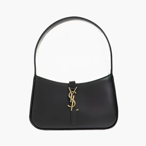 Saint Laurent Le 5 A 7 Mini Hobo Bag In Smooth Leather Noir